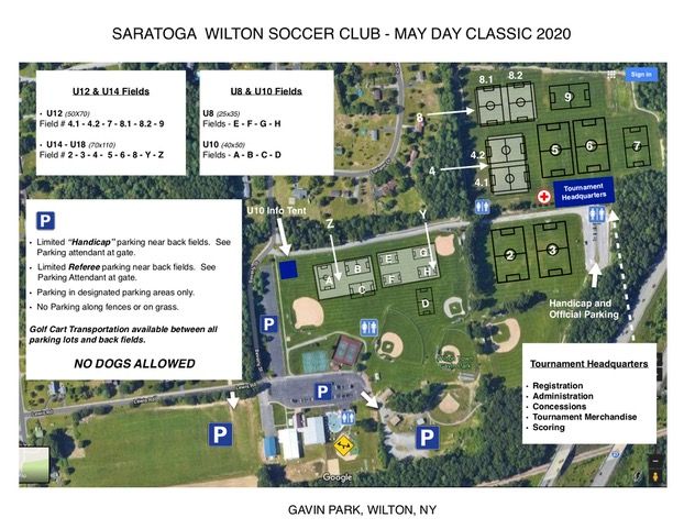 May Day Classic Tournament Field Map 2019